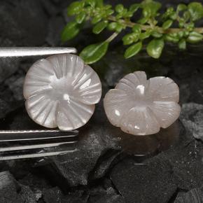 6.57캐럿 천연 매우 밝은 갈색 문스톤 보석, 플라워 컷, 11.1×11 mm, 투명한