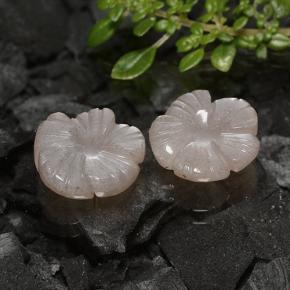 6.57캐럿 천연 매우 밝은 갈색 문스톤 보석, 플라워 컷, 11.1×11 mm, 투명한