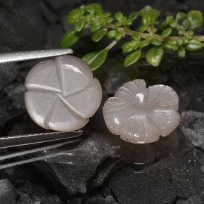 6.57캐럿 천연 매우 밝은 갈색 문스톤 보석, 플라워 컷, 11.1×11 mm, 투명한