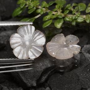 2.72캐럿 천연 매우 밝은 갈색 문스톤 보석, 플라워 컷, 10×9.9 mm, 투명한