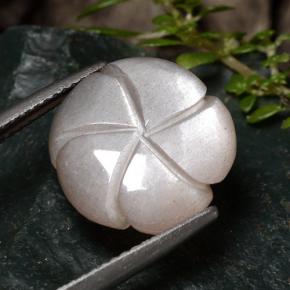 6.52캐럿 천연 매우 밝은 갈색 문스톤, 플라워 컷, 투명한