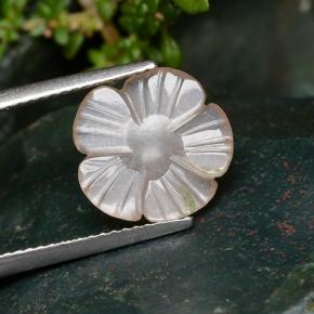 2.64캐럿 천연 라이트 오렌지 월장석, 플라워 컷, 투명한