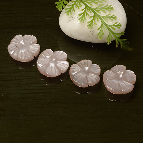 11.62캐럿 천연 오렌지 핑크 문스톤 보석, 플라워 컷, 10.8×10.8 mm, 투명한