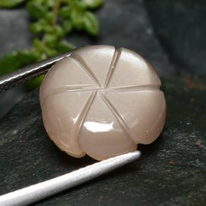 7.34캐럿 천연 피치 오렌지 월장석, 플라워 컷, 투명한