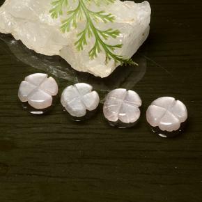 4.14캐럿 천연 매우 밝은 분홍색 월장석 보석, 플라워 컷, 투명한