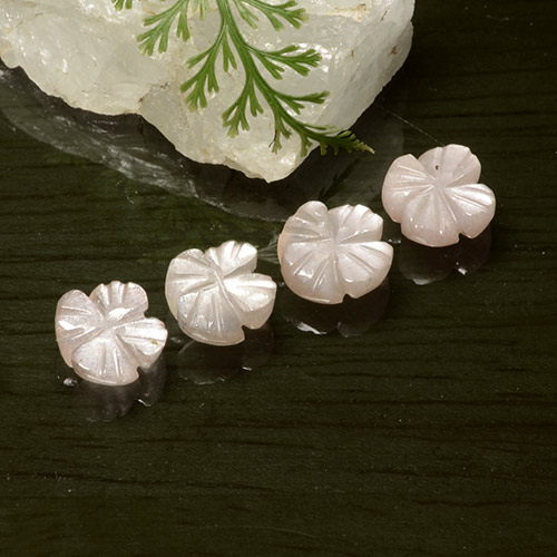 5.06캐럿 천연 매우 밝은 분홍색 월장석 보석, 플라워 컷, 투명한