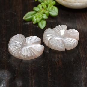 6.64캐럿 천연 매우 연한 핑크 문스톤 보석, 플라워 컷, 11.5×11.3 mm, 투명한