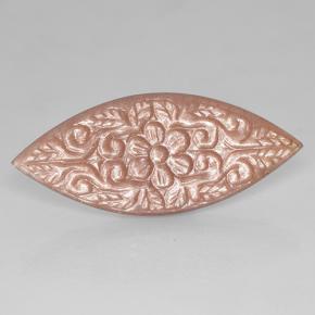 20.12캐럿 천연 피치 오렌지 문스톤, 마퀴즈, 42.5×17.8 mm, 투명한
