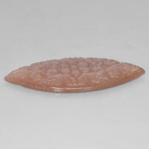 20.12캐럿 천연 피치 오렌지 문스톤, 마퀴즈, 42.5×17.8 mm, 투명한