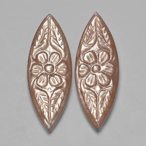 9.79캐럿 천연 뉴트럴 브라운 문스톤 보석, 마퀴즈, 27.7×9.6 mm, 투명한