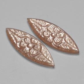 9.79캐럿 천연 뉴트럴 브라운 문스톤 보석, 마퀴즈, 27.7×9.6 mm, 투명한
