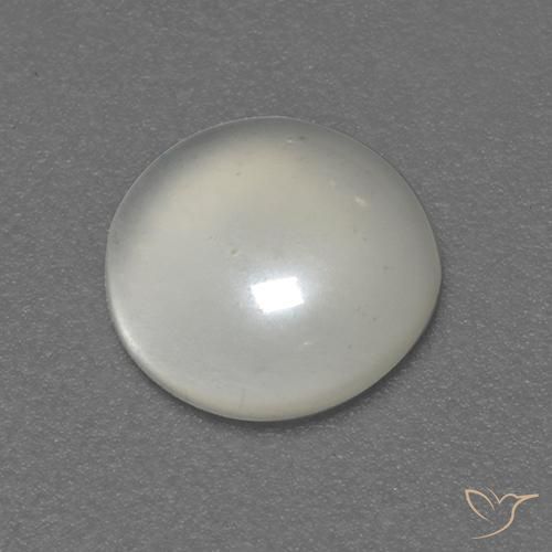 0.76캐럿 천연 따뜻한 화이트 문스톤, 라운드 컷, 6.77 mm, 투명한