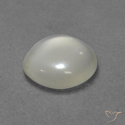 0.76캐럿 천연 따뜻한 화이트 문스톤, 라운드 컷, 6.77 mm, 투명한