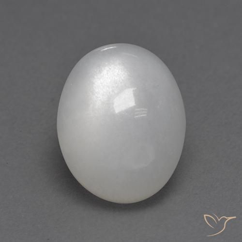 2.95ct 자연스러운 하얀색 월장석, 타원형, 투명한