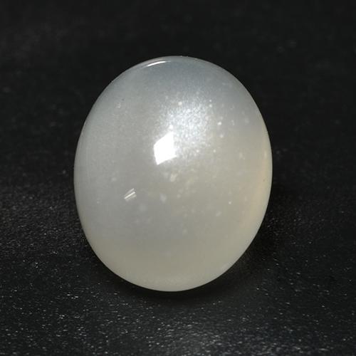 3.18캐럿 천연 따뜻한 화이트 문스톤, 타원형 컷, 9.8×8 mm, 투명한