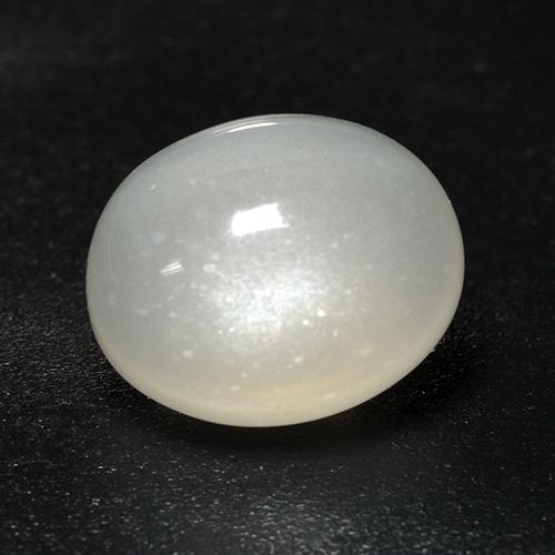 3.18캐럿 천연 따뜻한 화이트 문스톤, 타원형 컷, 9.8×8 mm, 투명한