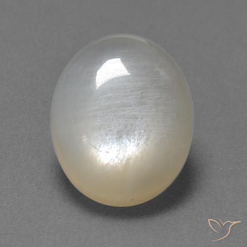 2.54ct 자연스러운 하얀색 월장석, 타원형, 투명한