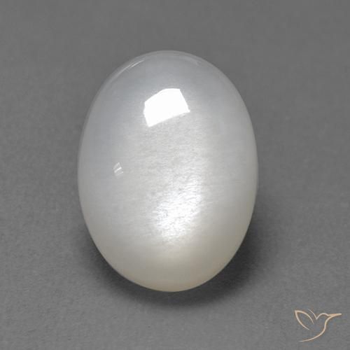 2.82ct 자연스러운 하얀색 월장석, 타원형, 투명한