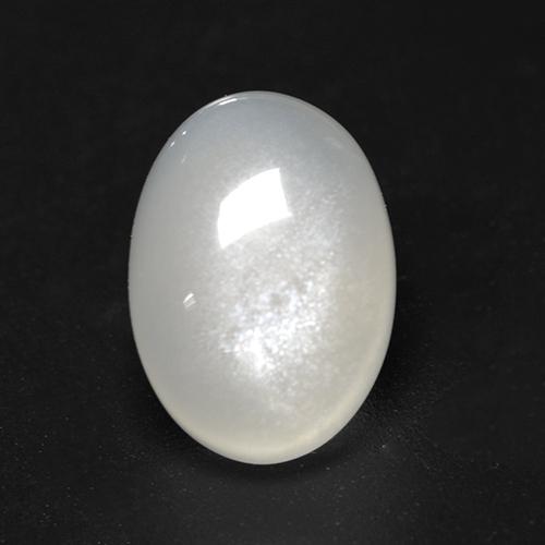 3.06캐럿 천연 오프 화이트 문스톤, 타원형 컷, 10.7×7.6 mm, 투명한