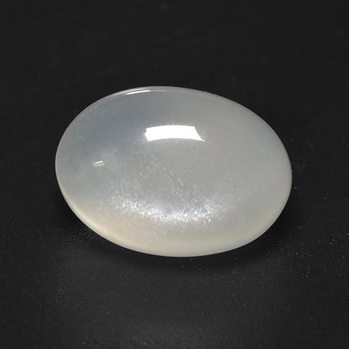 3.06캐럿 천연 오프 화이트 문스톤, 타원형 컷, 10.7×7.6 mm, 투명한