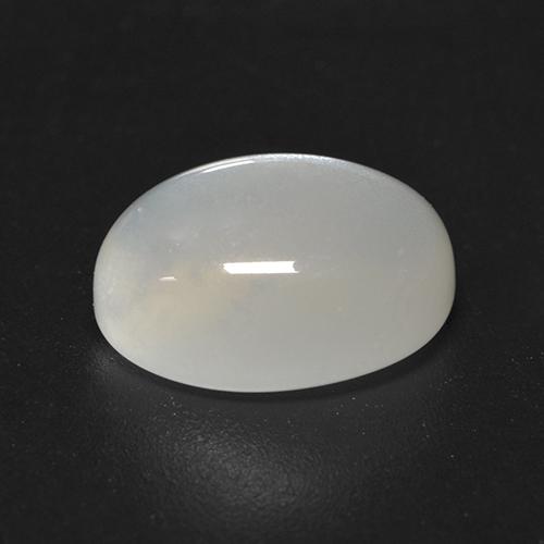 3.06캐럿 천연 오프 화이트 문스톤, 타원형 컷, 10.7×7.6 mm, 투명한