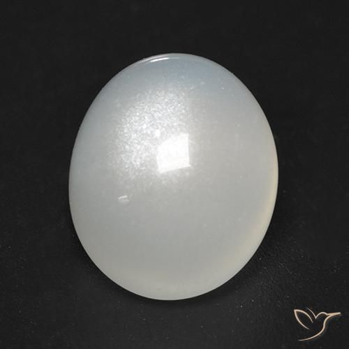 4.02ct 자연스러운 따뜻한 화이트 월장석, 타원형, 투명한