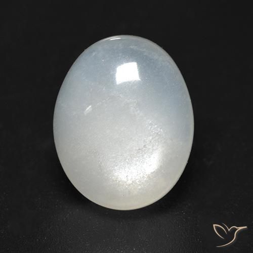 3.47ct 자연스러운 따뜻한 화이트 월장석, 타원형, 투명한