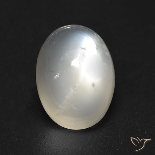 3.84ct 자연스러운 크림 화이트 월장석, 타원형, 투명한