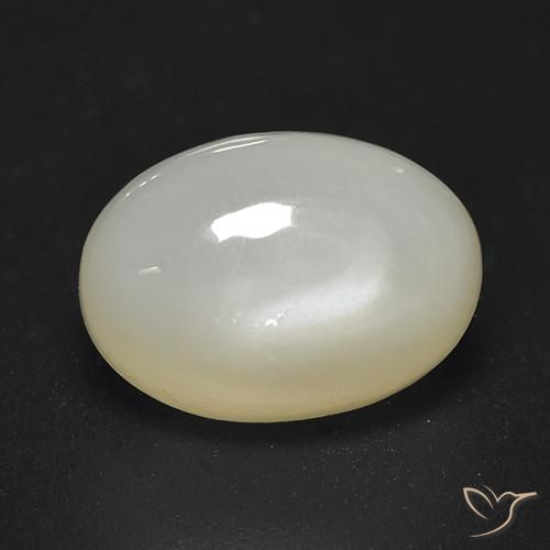 3.92ct 자연스러운 따뜻한 화이트 월장석, 타원형, 투명한