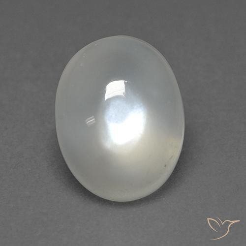 1.72ct 자연스러운 따뜻한 화이트 월장석, 타원형, 투명한