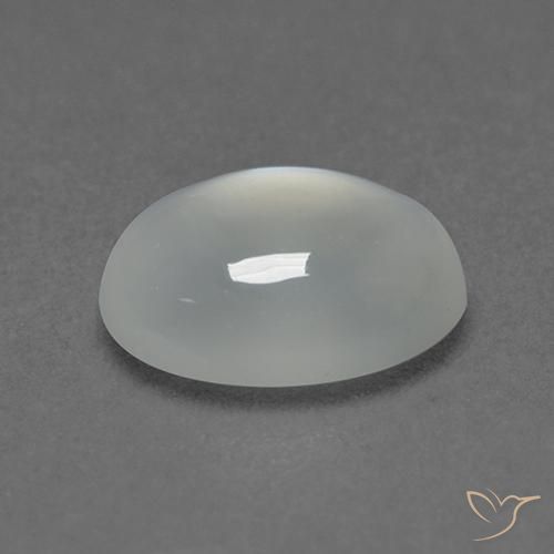 1.72캐럿 천연 따뜻한 화이트 월장석, 타원형, 투명한