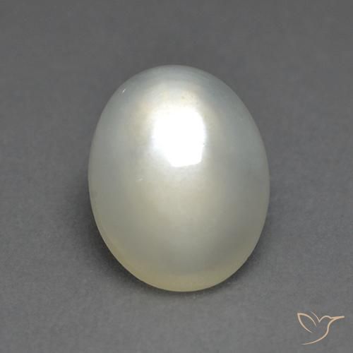 1.86ct 자연스러운 따뜻한 화이트 월장석, 타원형, 투명한