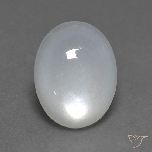 1.49ct 자연스러운 반투명 흰색 월장석, 타원형, 투명한