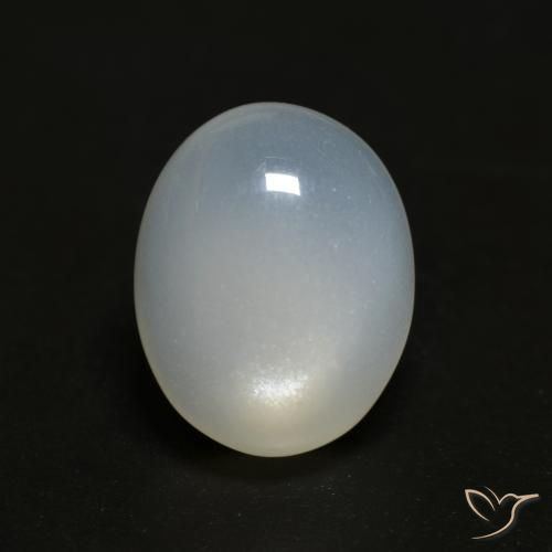 3.73ct 자연스러운 반투명 흰색 월장석, 타원형, 투명한