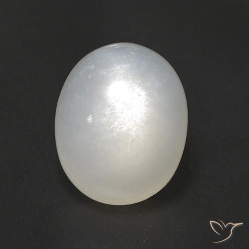 3.02ct 자연스러운 반투명 흰색 월장석, 타원형, 투명한