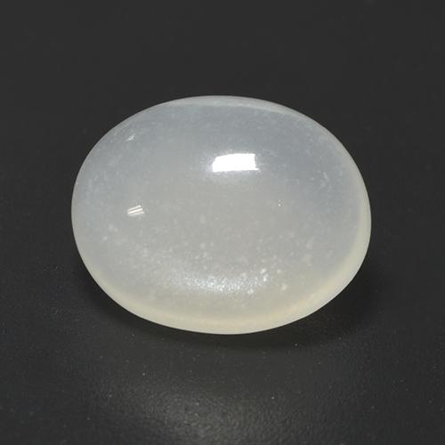 2.85캐럿 천연 크림 화이트 문스톤, 타원형 컷, 10.8×8.7 mm, 투명한