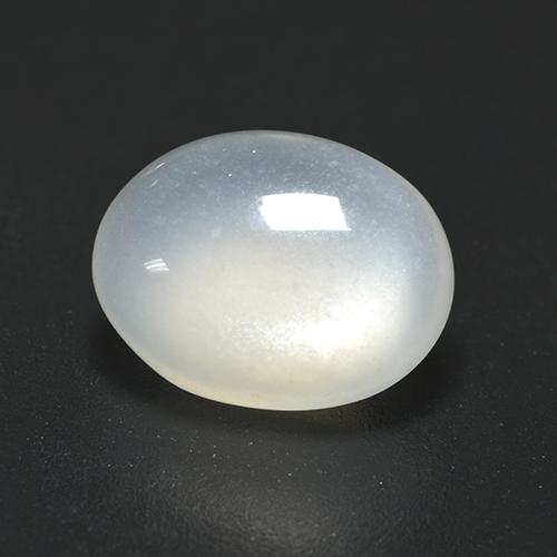 2.25캐럿 천연 반투명 흰색 문스톤, 타원형 컷, 10.2×7.9 mm, 투명한