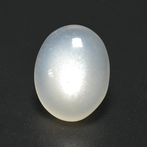 2.25캐럿 천연 반투명 흰색 문스톤, 타원형 컷, 10.2×7.9 mm, 투명한