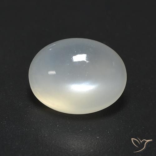 1.65ct 자연스러운 반투명 흰색 월장석, 타원형, 투명한