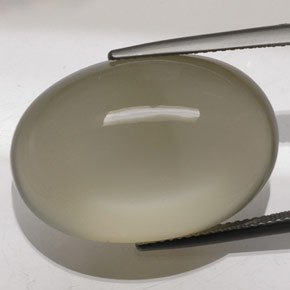 41.03캐럿 천연 크림 월장석, 타원형 컷, 투명한