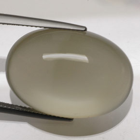 41.03캐럿 천연 크림 월장석, 타원형 컷, 투명한