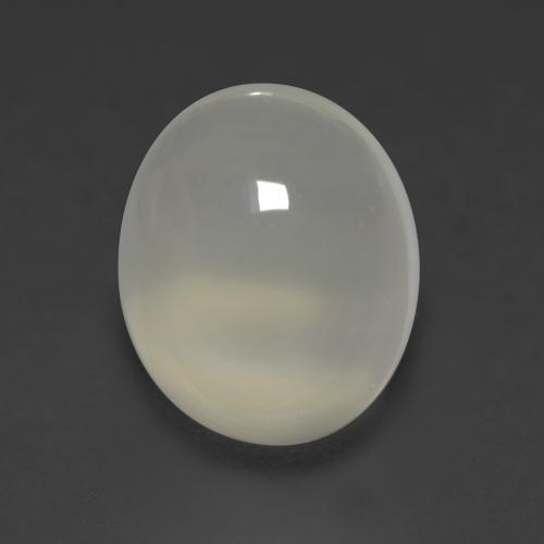 4.22캐럿 천연 매우 밝은 회색 문스톤, 타원형 컷, 11.1×9.2 mm, 투명한