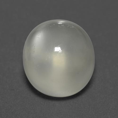 5.26캐럿 천연 따뜻한 화이트 문스톤, 타원형 컷, 10.7×10 mm, 투명한