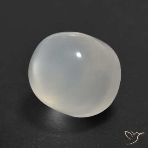 1.99캐럿 천연 반투명 흰색 월장석, 라운드 컷, 투명한