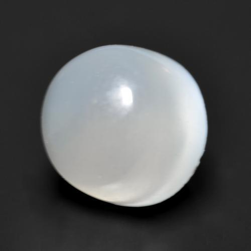 1.38캐럿 천연 반투명 흰색 문스톤, 라운드 컷, 6.05 mm, 투명한