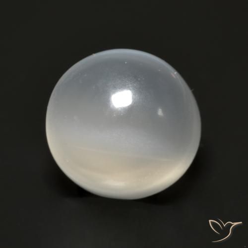 1.96ct 자연스러운 반투명 흰색 월장석, 둥근, 투명한