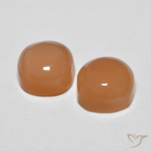 2.25캐럿 천연 멜론 오렌지 월장석 보석, 방석, 투명한