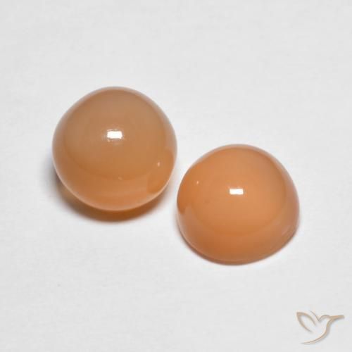 3.28캐럿 천연 Medium Light-Orange 월장석 보석, 둥근, 투명한