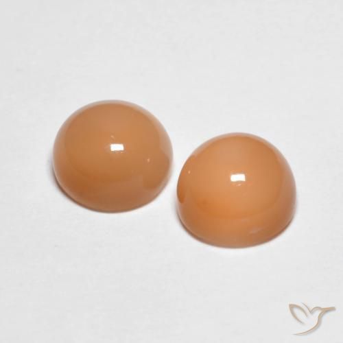 3.28캐럿 천연 Medium Light-Orange 월장석 보석, 둥근, 투명한
