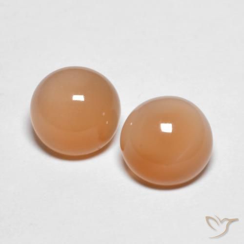 2.81ctw 자연스러운 Medium Light-Orange 월장석, 둥근, 투명한